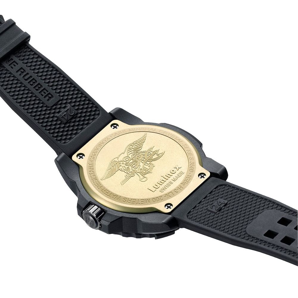 Luminox Schwarze Sportuhr aus Kautschuk