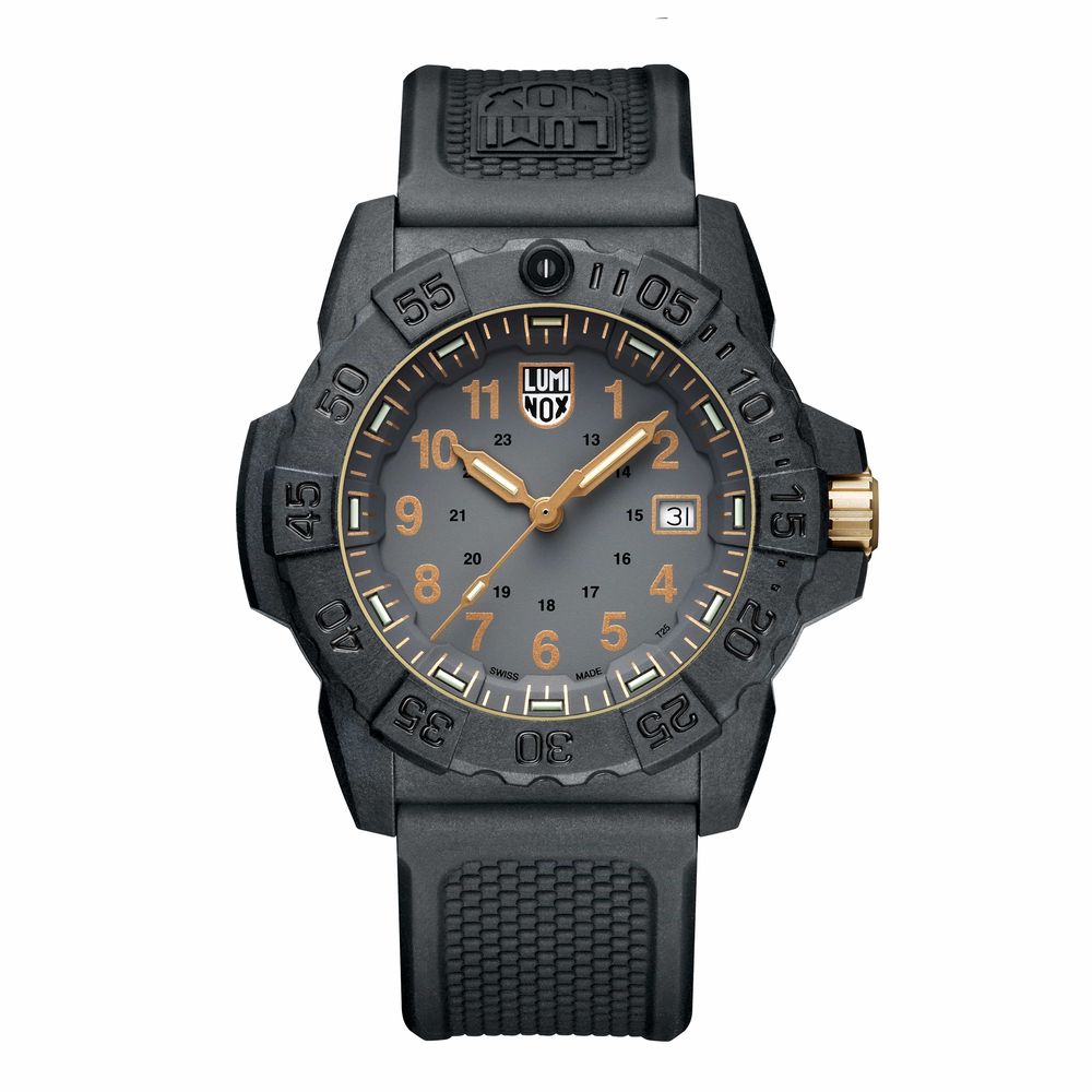 Luminox Schwarze Sportuhr aus Kautschuk