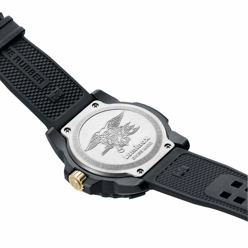 Luminox Schwarze Sportuhr aus Kautschuk