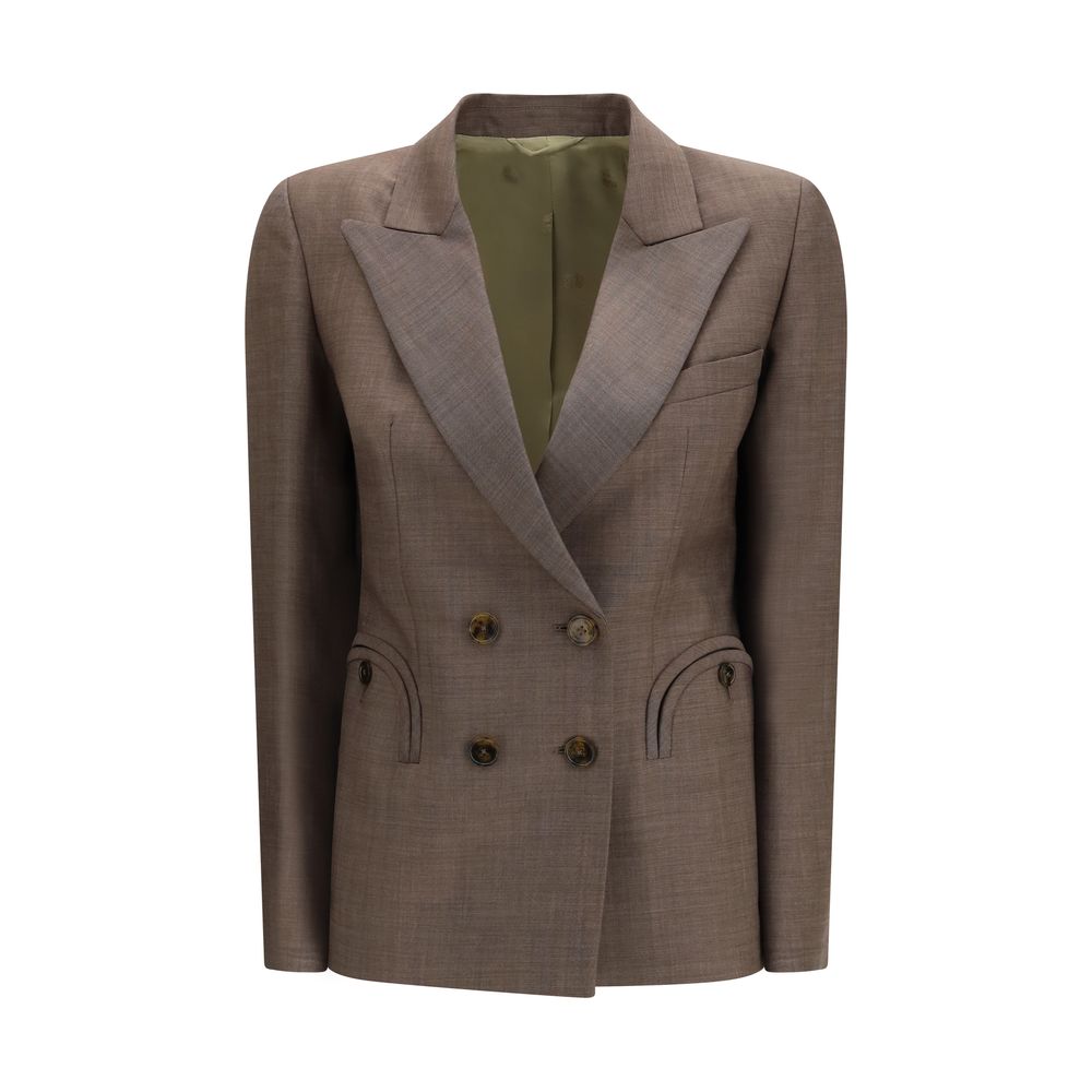 Blazé Milano Brauner Fleece-Woll-Blazer