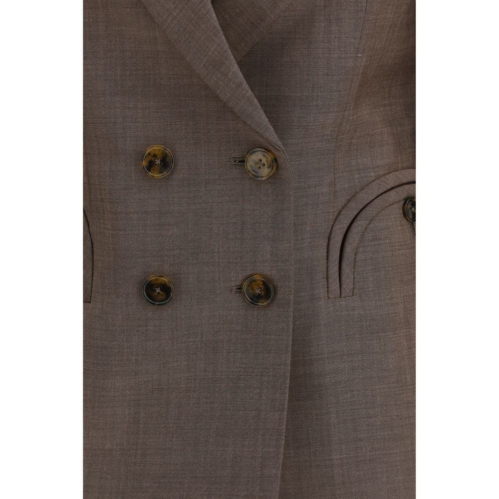 Blazé Milano Brauner Fleece-Woll-Blazer