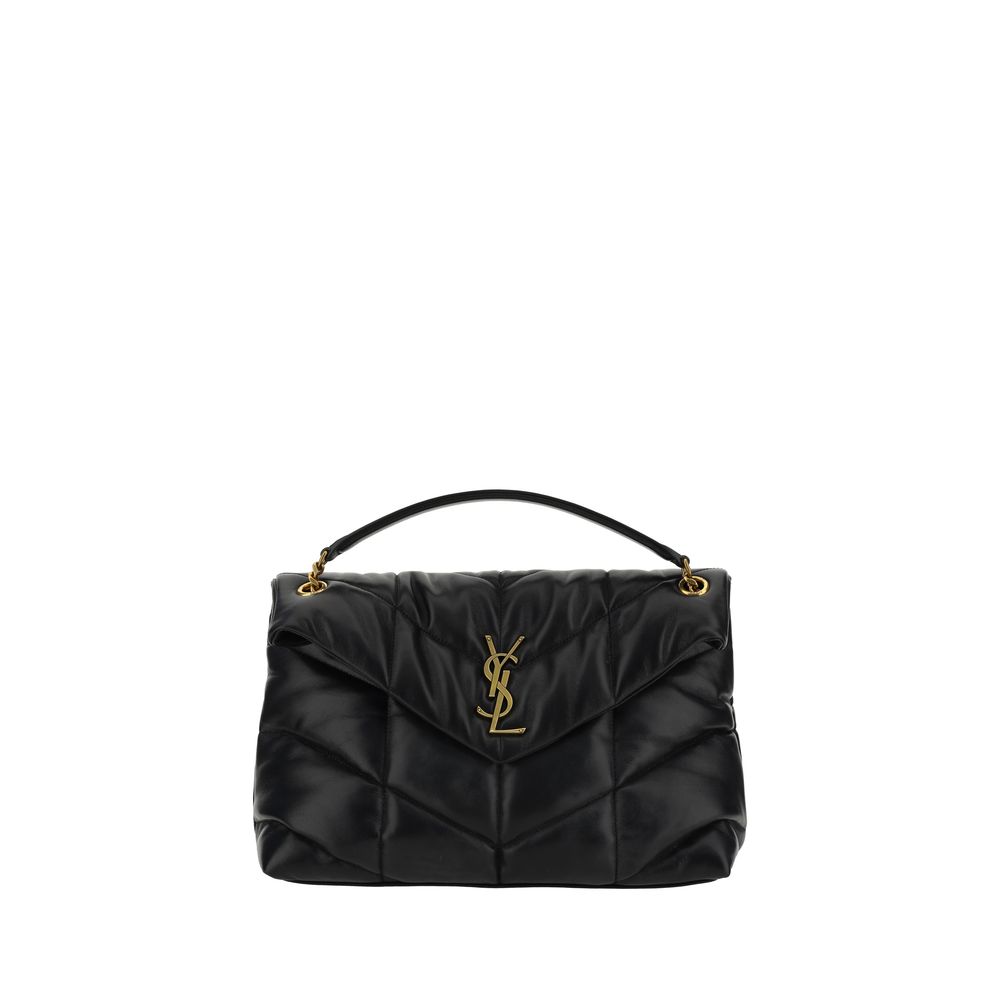 Saint Laurent Schwarze Lammleder-Schultertasche