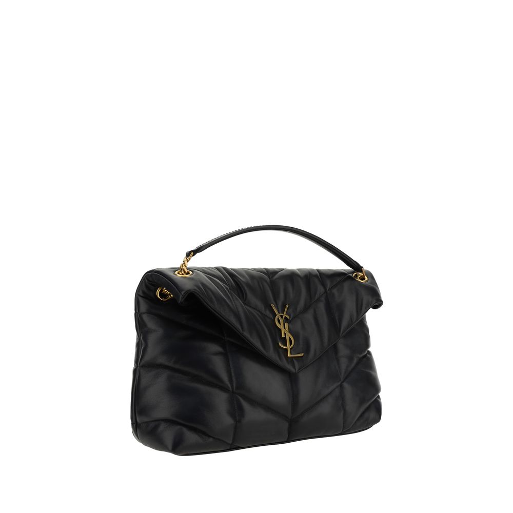 Saint Laurent Schwarze Lammleder-Schultertasche