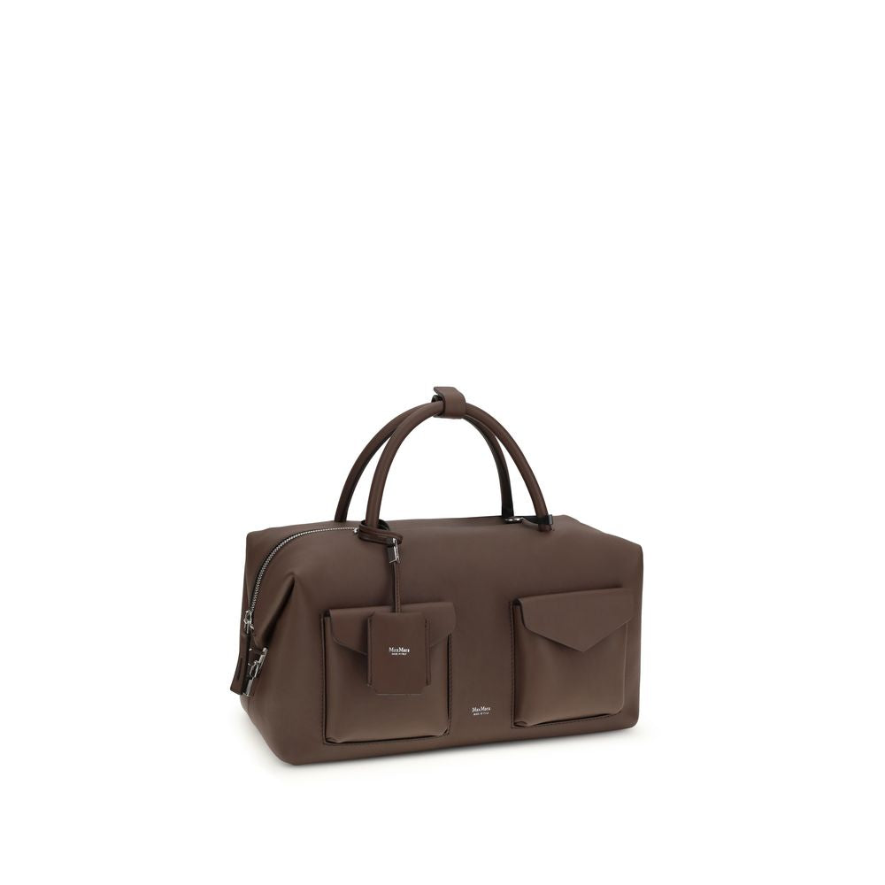 Max Mara Braune Kalbsleder Bos Taurus Handtasche