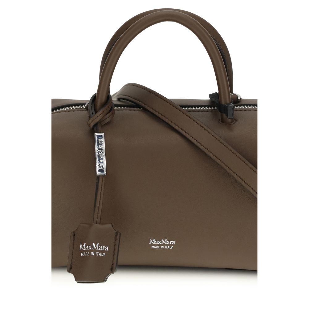 Max Mara Braune Kalbsleder Bos Taurus Handtasche