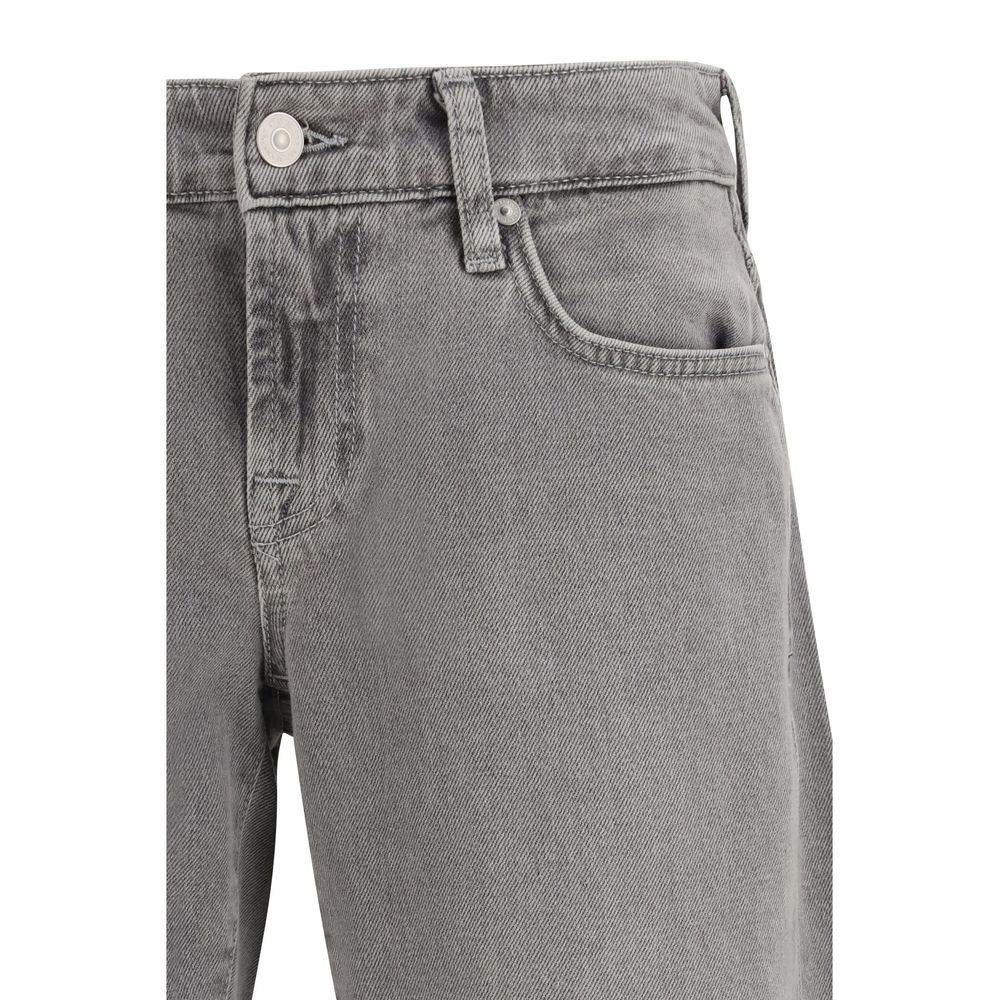 7FOR Graue Jeans aus Baumwolle im geraden Schnitt