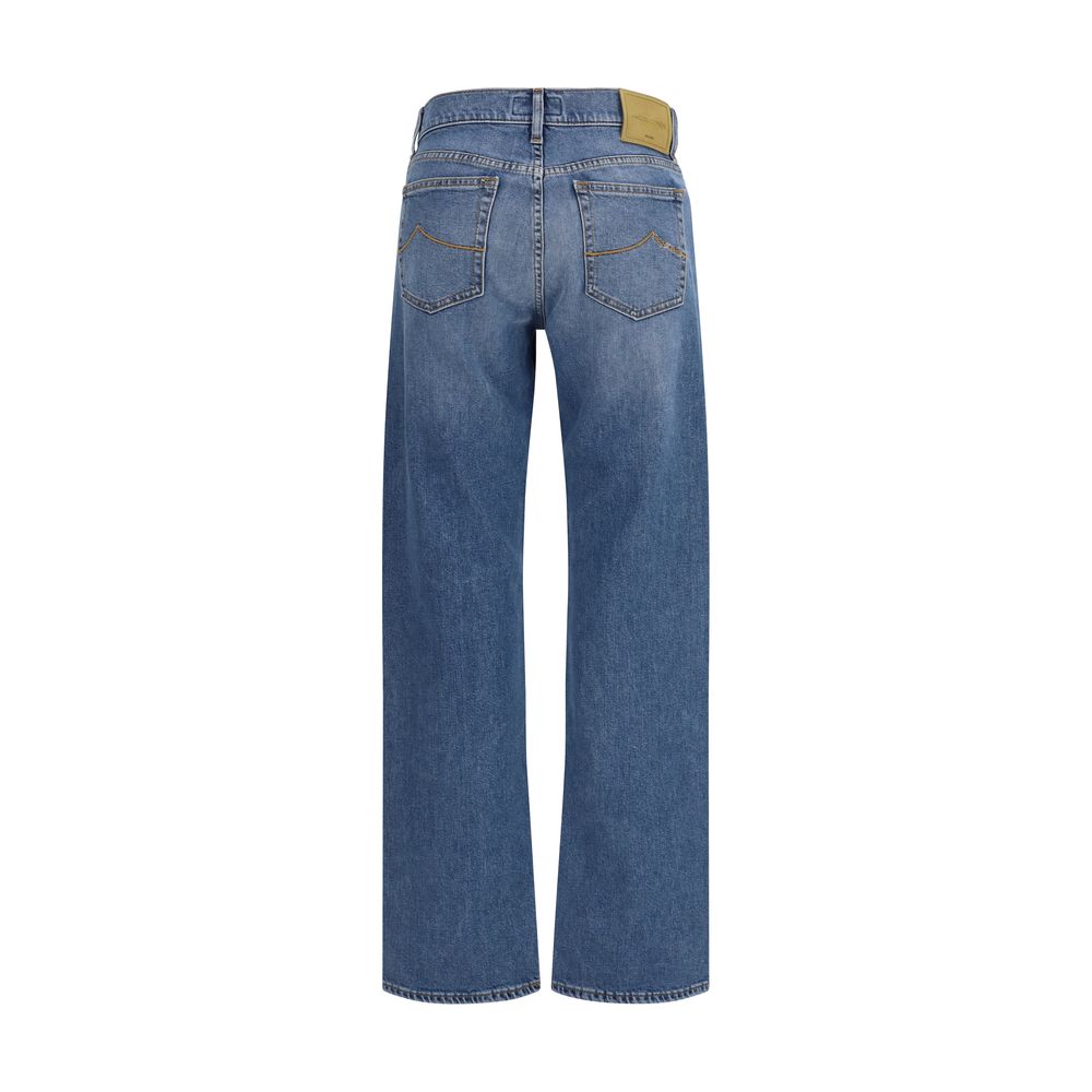 Jacob Cohen Blue Straight-Cut Cotton Jeans