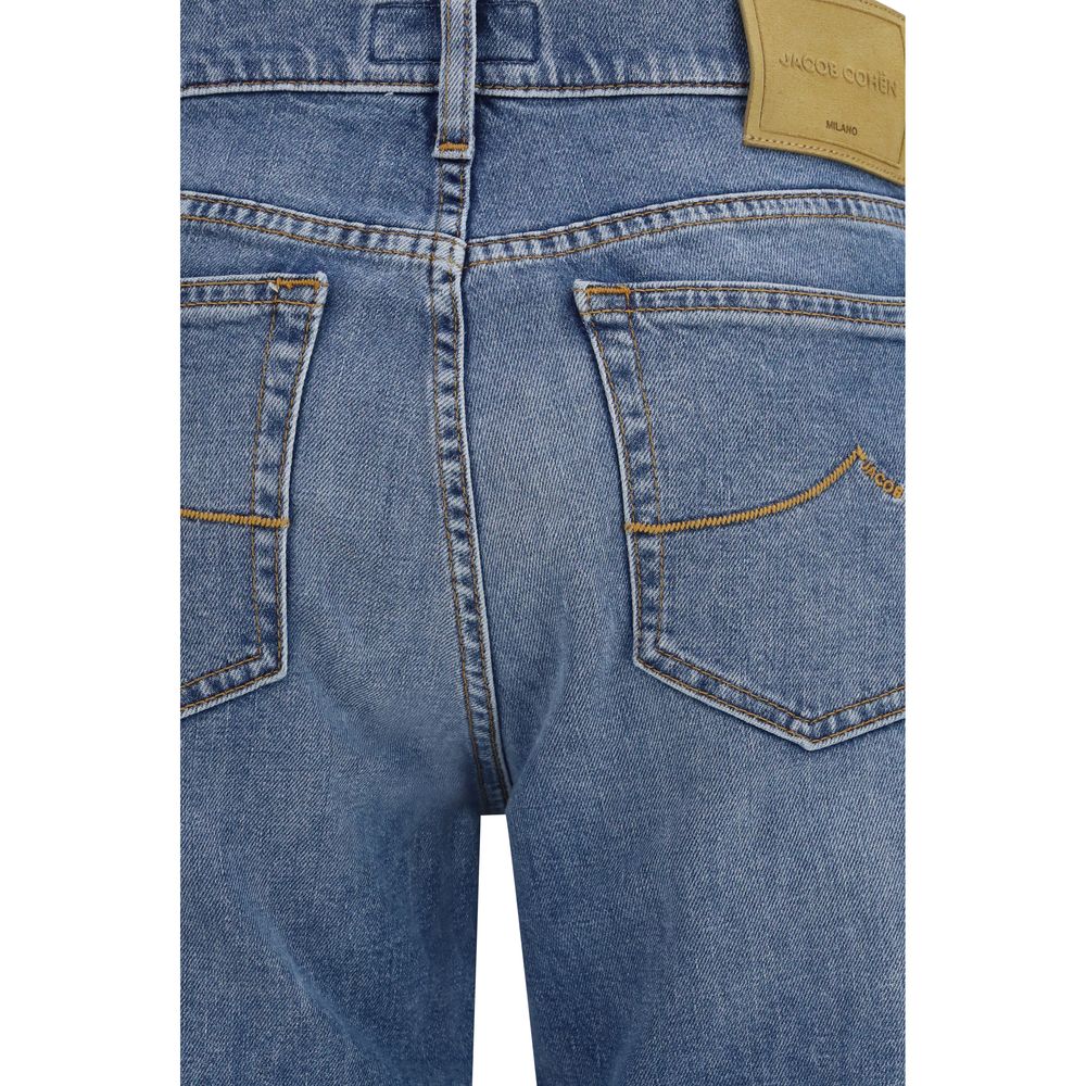 Jacob Cohen Blue Straight-Cut Cotton Jeans