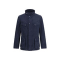 Barbour International Blaue Baumwolljacke in voller Länge