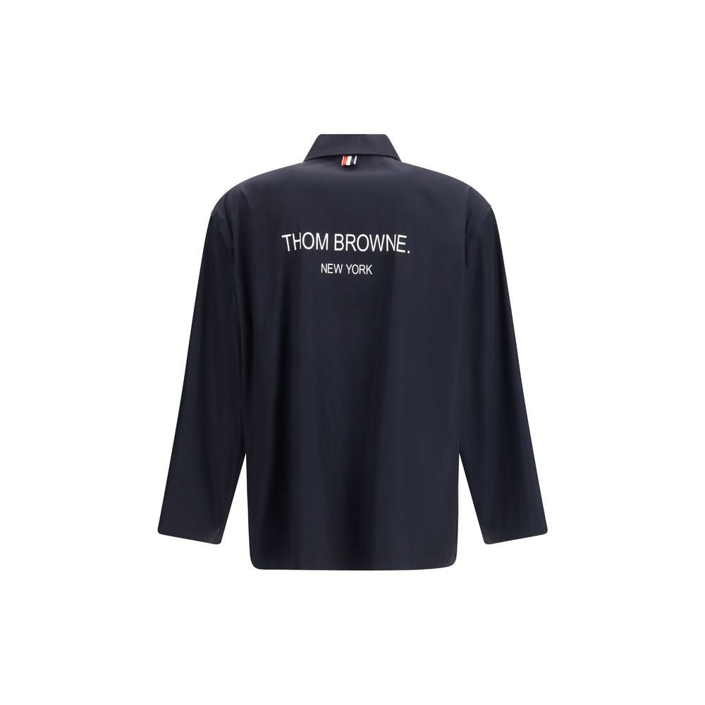 Thom Browne Blauer Polyester-Mantel