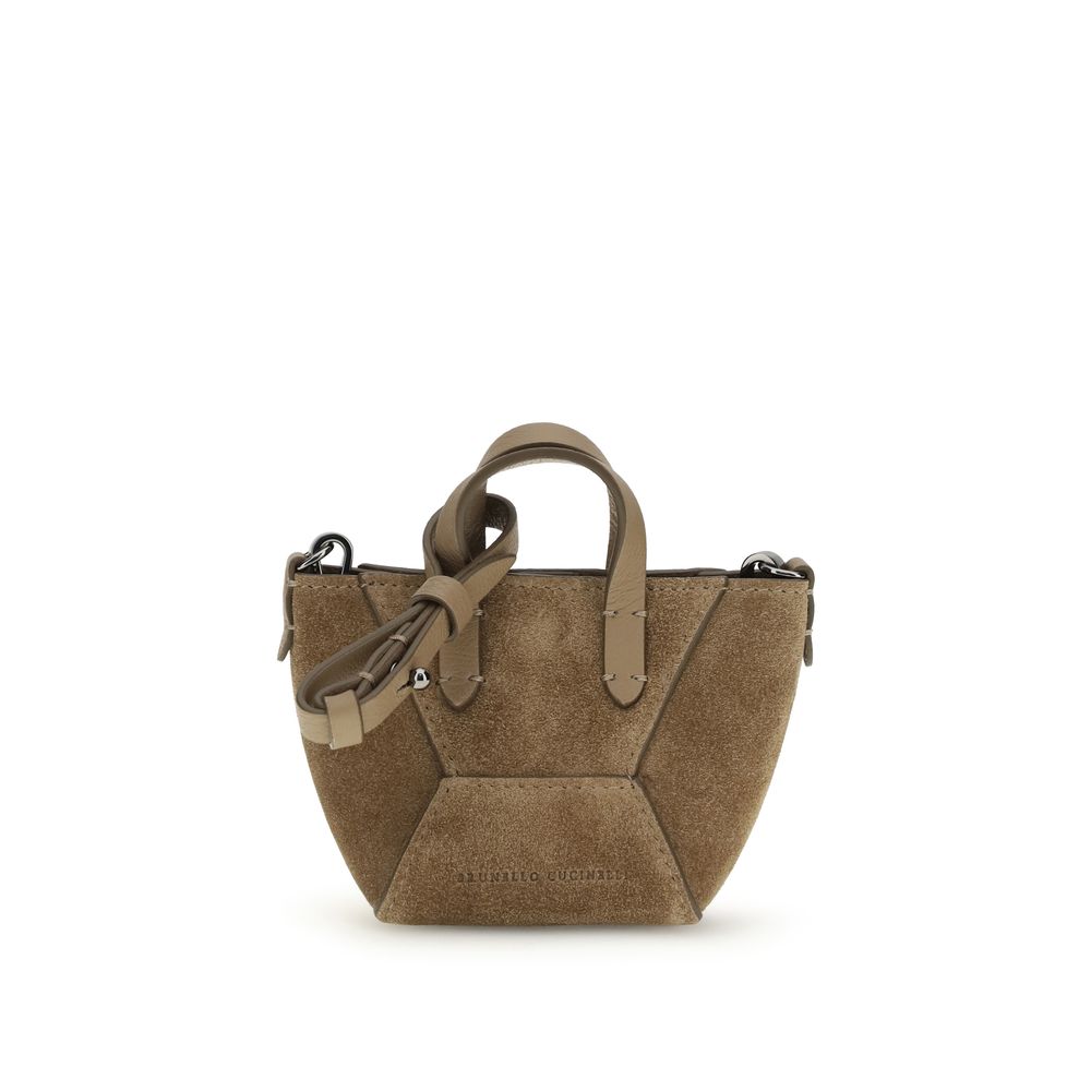 Brunello Cucinelli Brown Calfskin Bos Taurus Shoulder Bag