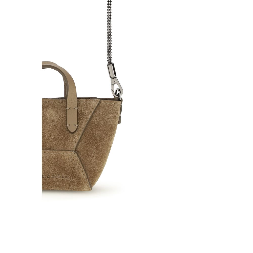 Brunello Cucinelli Brown Calfskin Bos Taurus Shoulder Bag