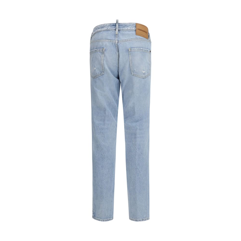 Dsquared² Blaue Baumwoll-Jeans mit geradem Bein