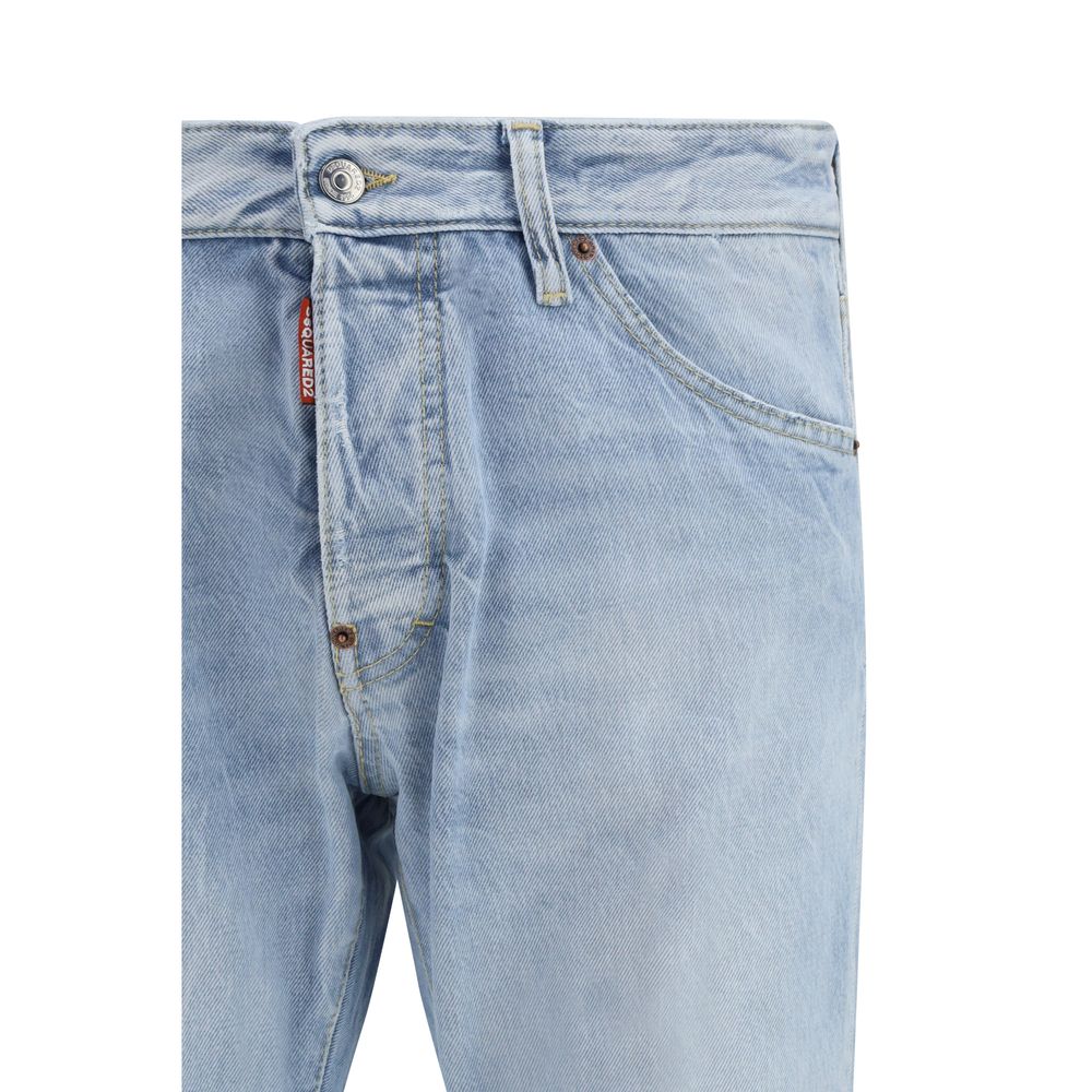 Dsquared² Blaue Baumwoll-Jeans mit geradem Bein