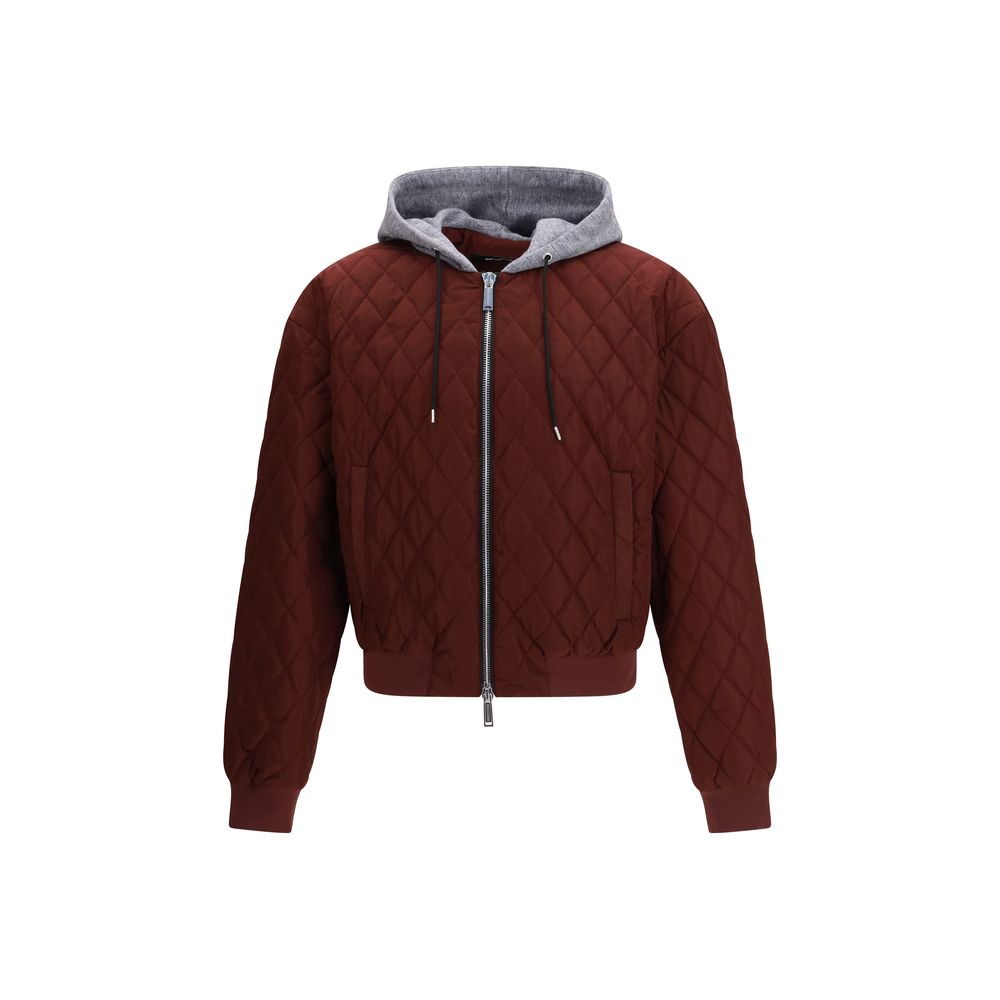 Dsquared² Burgundy Fabric Bomber Jacket