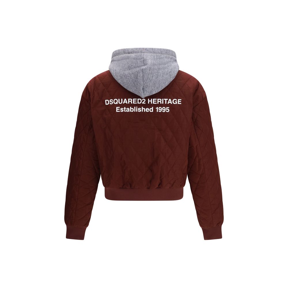 Dsquared² Burgundy Fabric Bomber Jacket