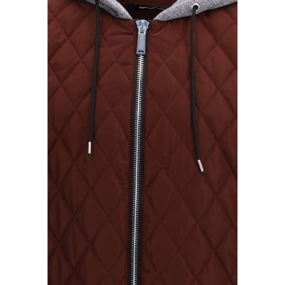Dsquared² Burgundy Fabric Bomber Jacket