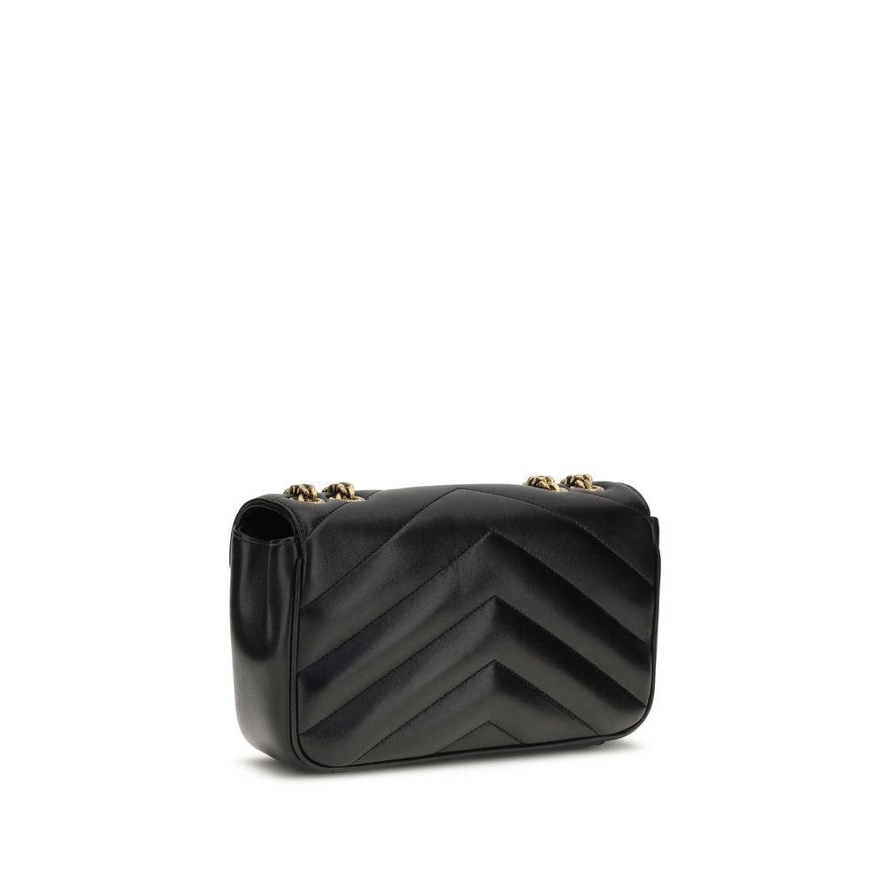 Saint Laurent Schwarze Lammleder Schultertasche Ovis Aries Aries