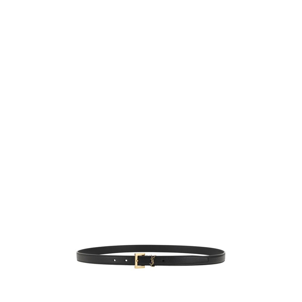 Saint Laurent Black Calfskin Bos Taurus Regular Belt