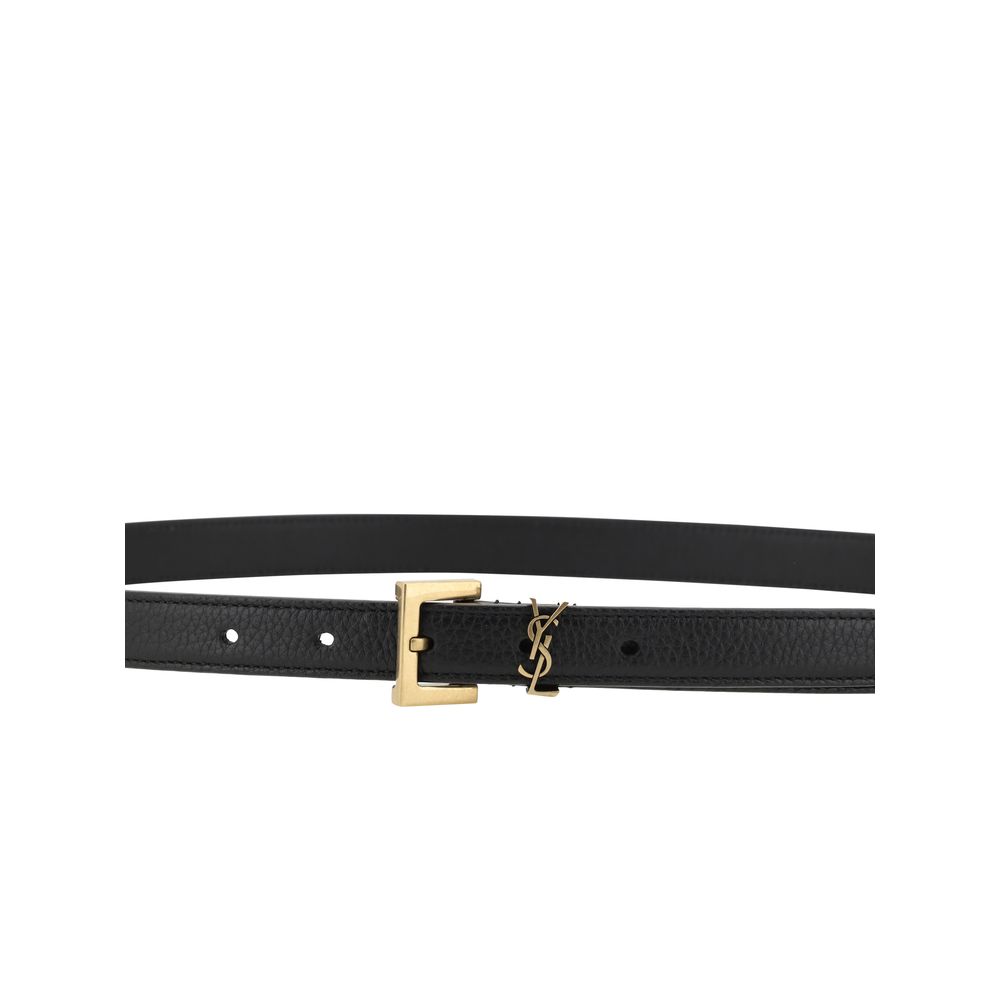 Saint Laurent Black Calfskin Bos Taurus Regular Belt