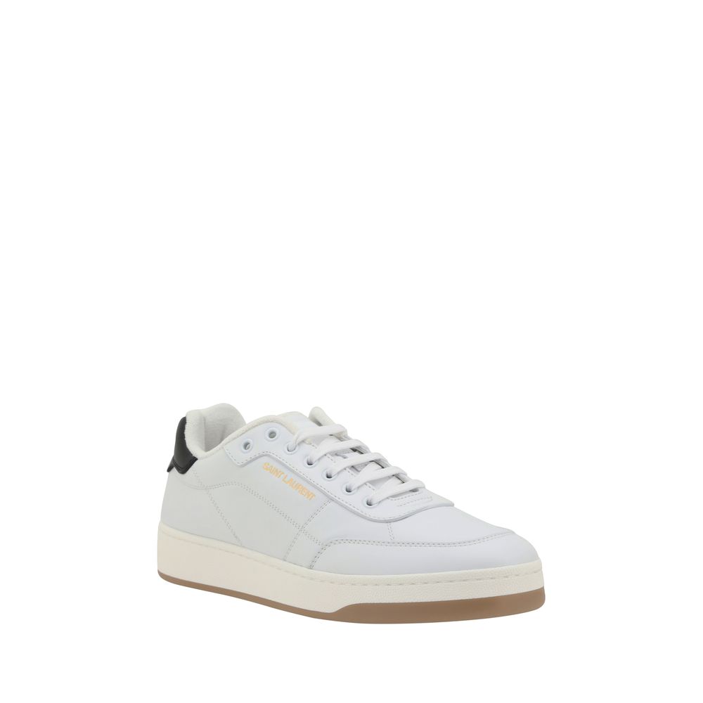 Saint Laurent Weiße Low-Top-Sneaker aus Kalbsleder Bos Taurus