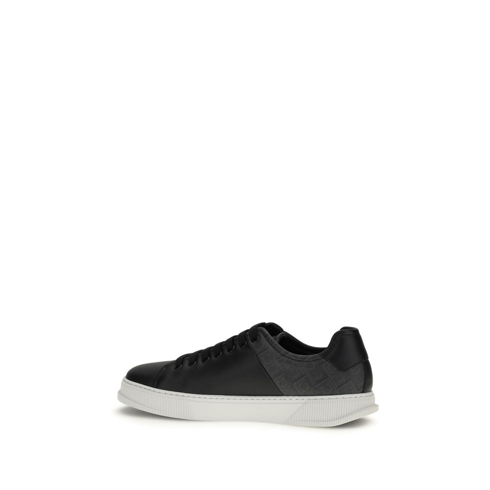 Ferragamo Black Bos Taurus Calfskin Low-Top Sneakers