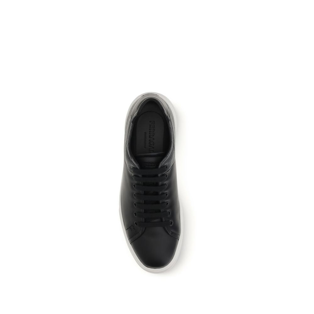 Ferragamo Black Bos Taurus Calfskin Low-Top Sneakers
