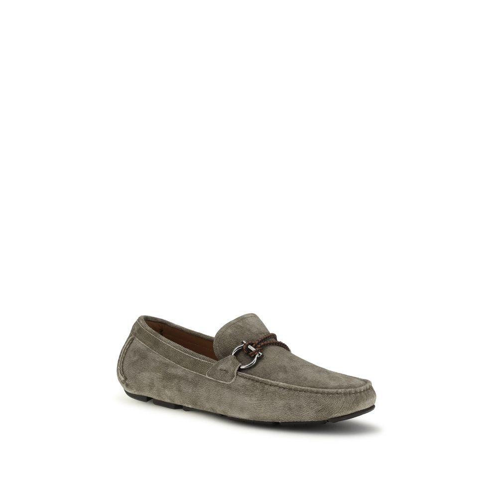 Ferragamo Graue Kalbsleder Bos Taurus Slipper-Loafer