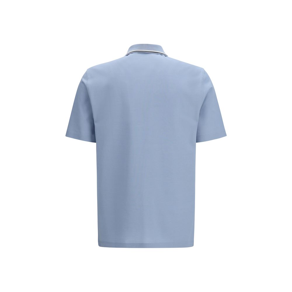 Ferragamo Blaues Baumwoll-Polohemd