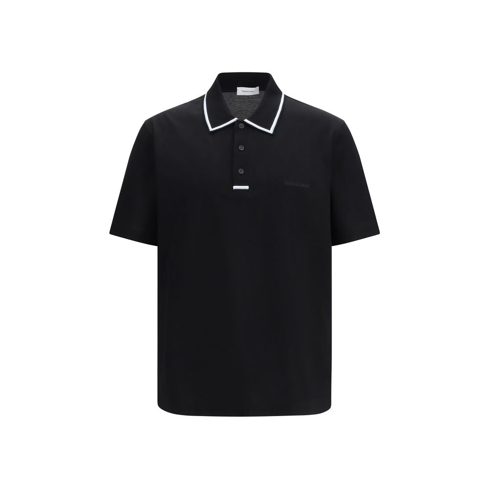 Ferragamo Schwarzes Baumwoll-Poloshirt