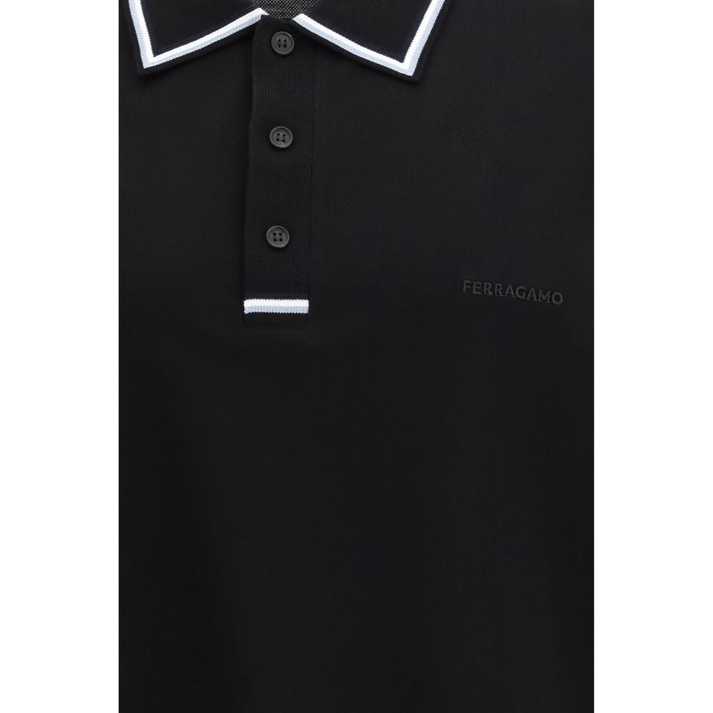 Ferragamo Schwarzes Baumwoll-Poloshirt