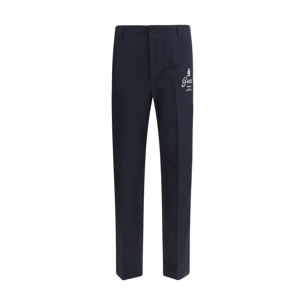 Gucci Blaue Baumwoll-Freizeithose