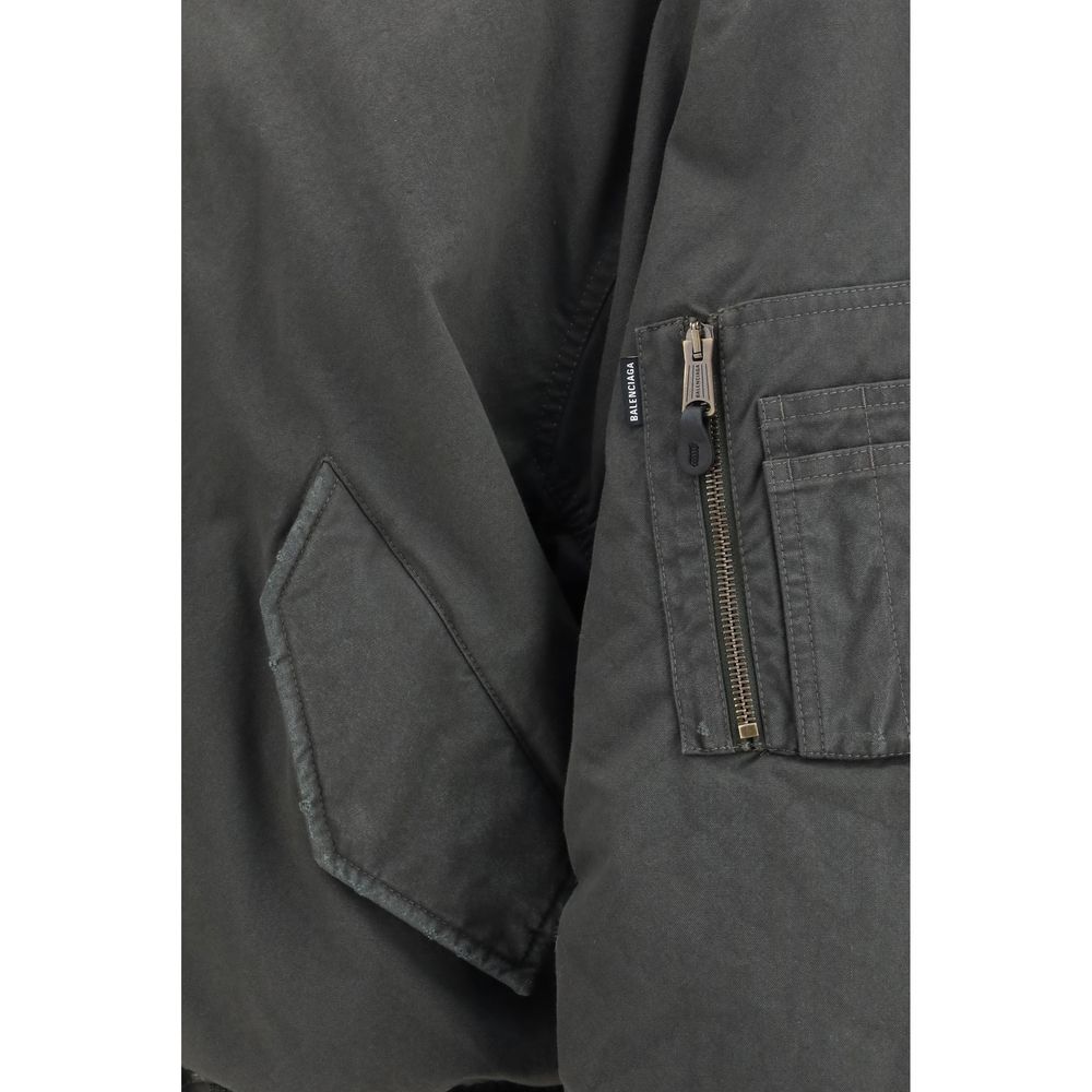 Balenciaga Grey Cotton Bomber