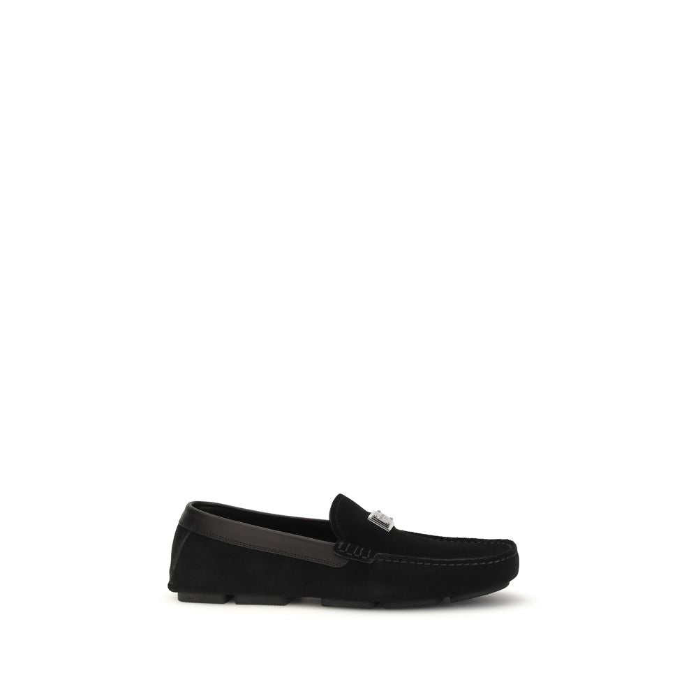 Dolce & Gabbana Schwarze "Bos Taurus" Kalbsleder Loafer zum Hineinschlüpfen