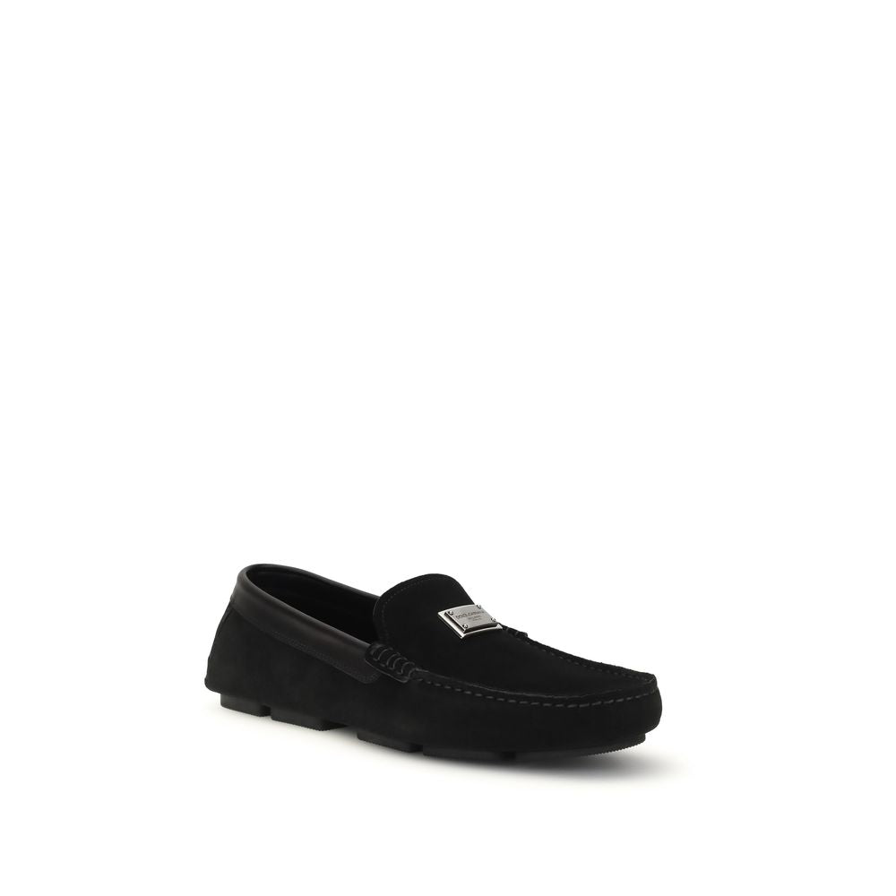 Dolce & Gabbana Schwarze "Bos Taurus" Kalbsleder Loafer zum Hineinschlüpfen