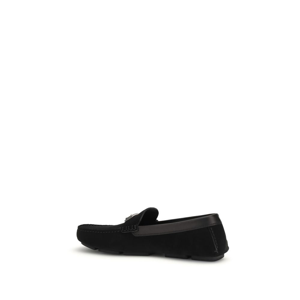 Dolce & Gabbana Schwarze "Bos Taurus" Kalbsleder Loafer zum Hineinschlüpfen