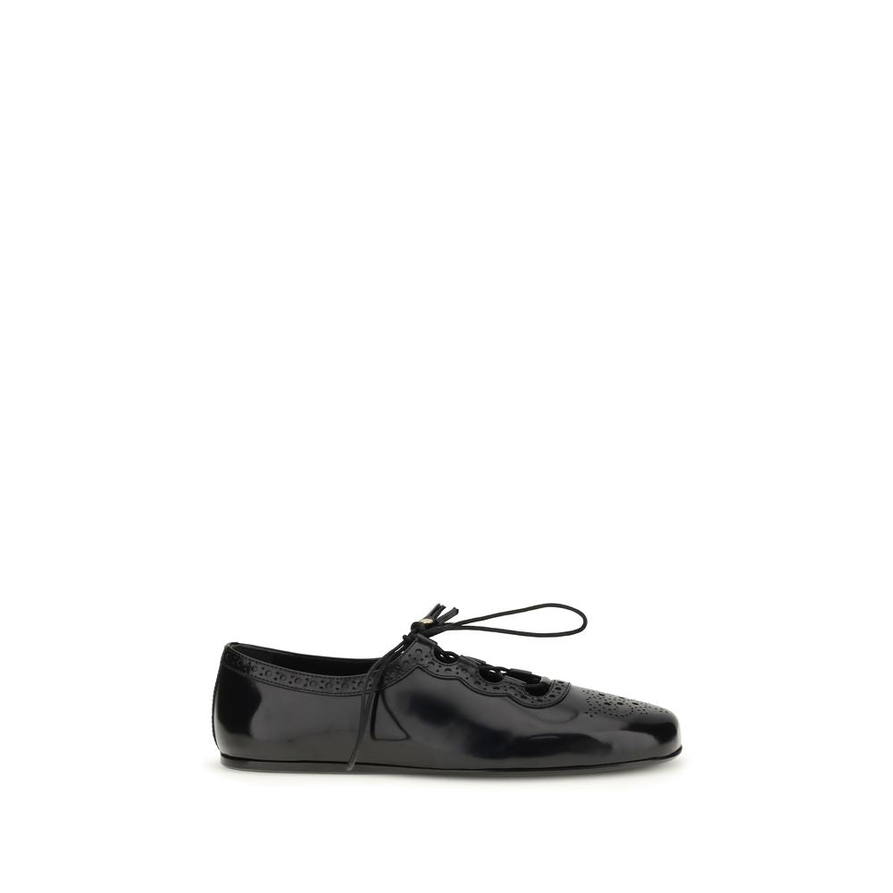 Church's Black Calfskin Ballerina Flats Bos Taurus