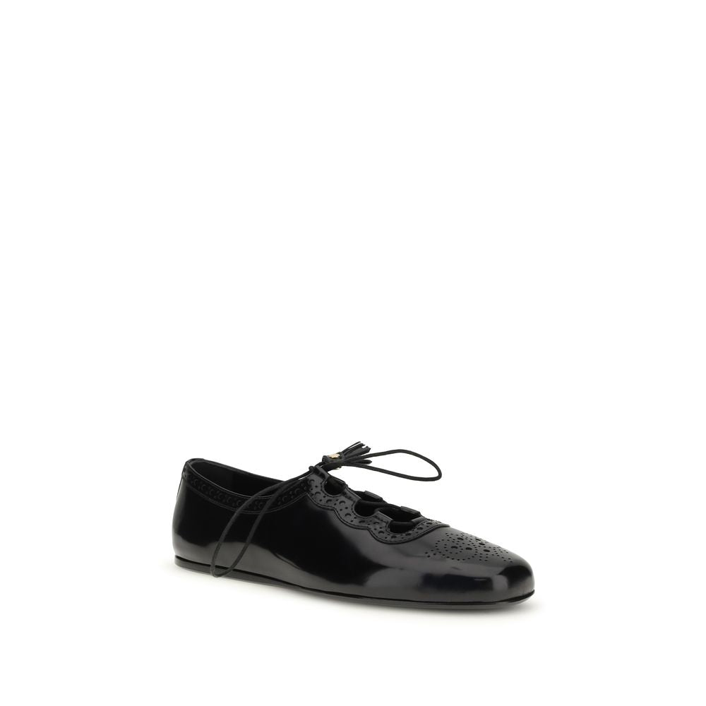 Church's Black Calfskin Ballerina Flats Bos Taurus