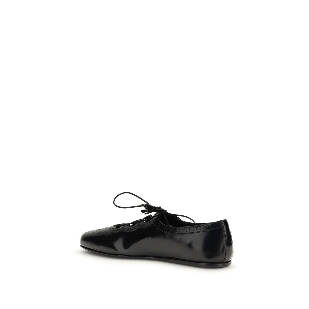 Church's Black Calfskin Ballerina Flats Bos Taurus