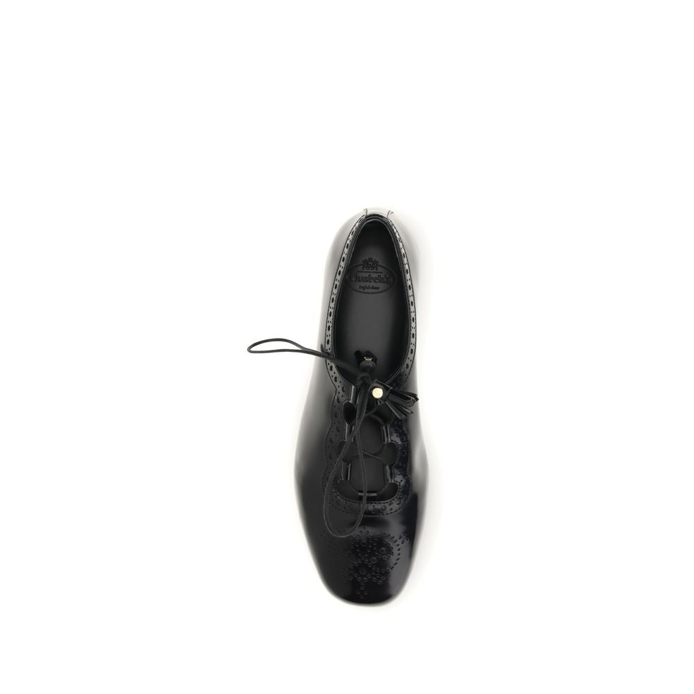 Church's Black Calfskin Ballerina Flats Bos Taurus