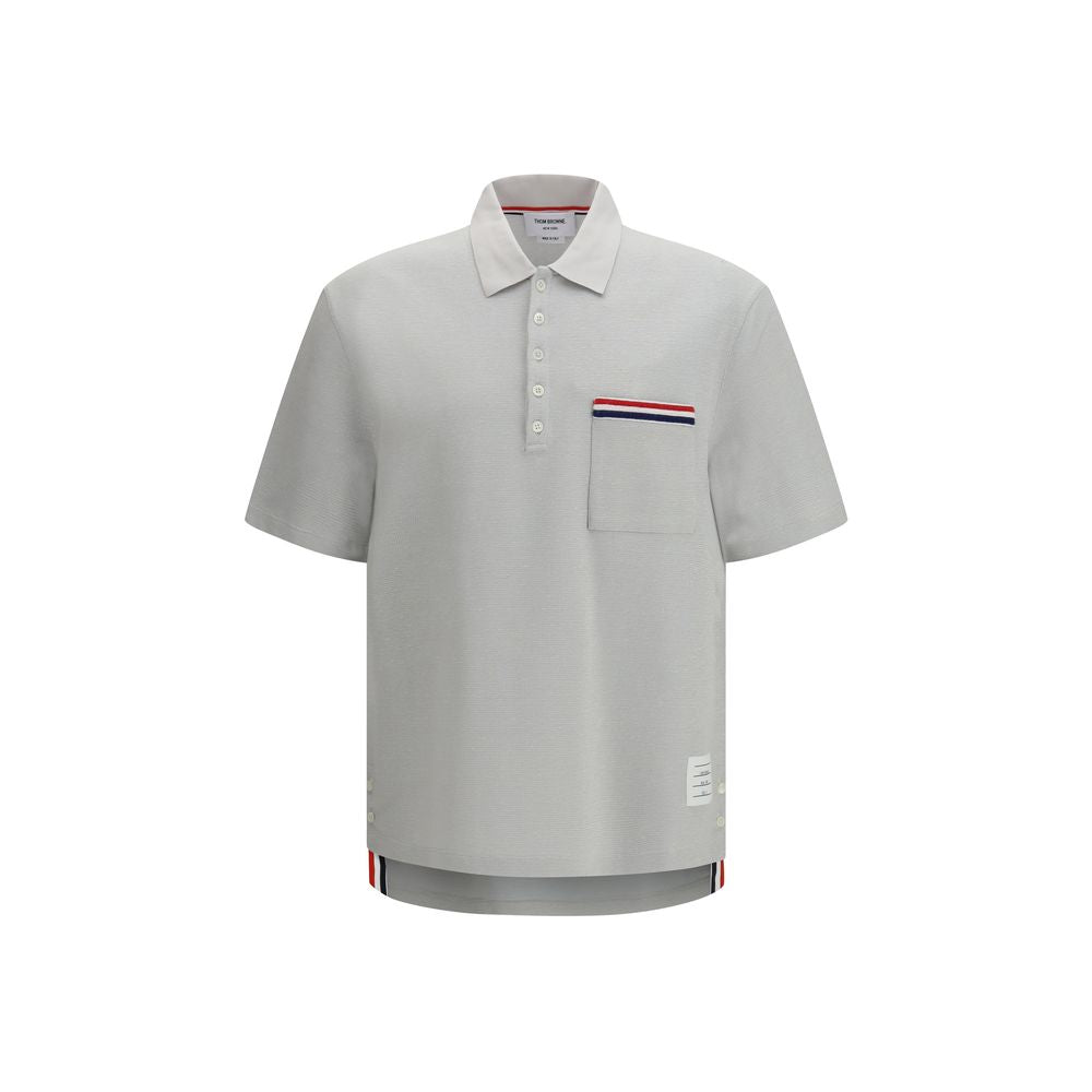 Thom Browne Grey Cotton Polo Shirt