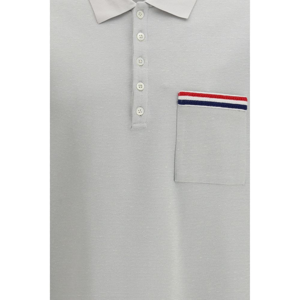 Thom Browne Grey Cotton Polo Shirt