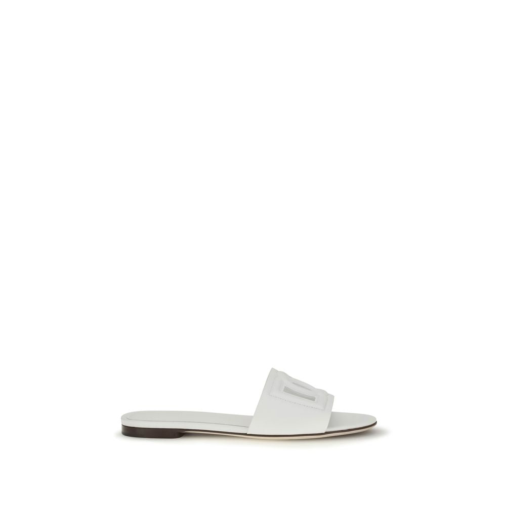 Dolce & Gabbana Weiße Bos Taurus Kalbsleder-Sandalen