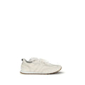 Brunello Cucinelli Weiße Low-Top-Sneaker aus Kalbsleder Bos Taurus