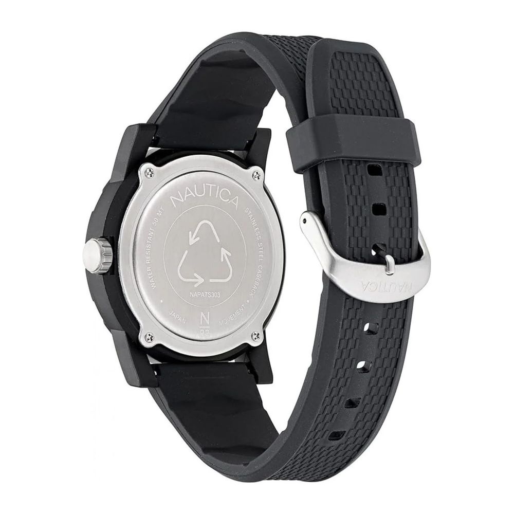 NAUTICA Schwarze synthetische Sportuhr