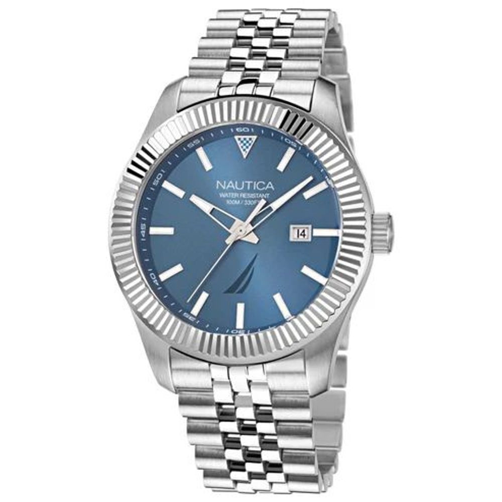NAUTICA Graue Edelstahl-Dresswatch