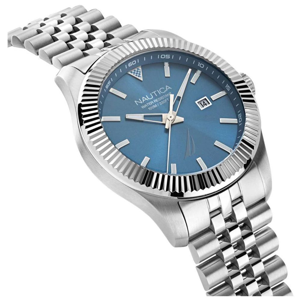 NAUTICA Graue Edelstahl-Dresswatch