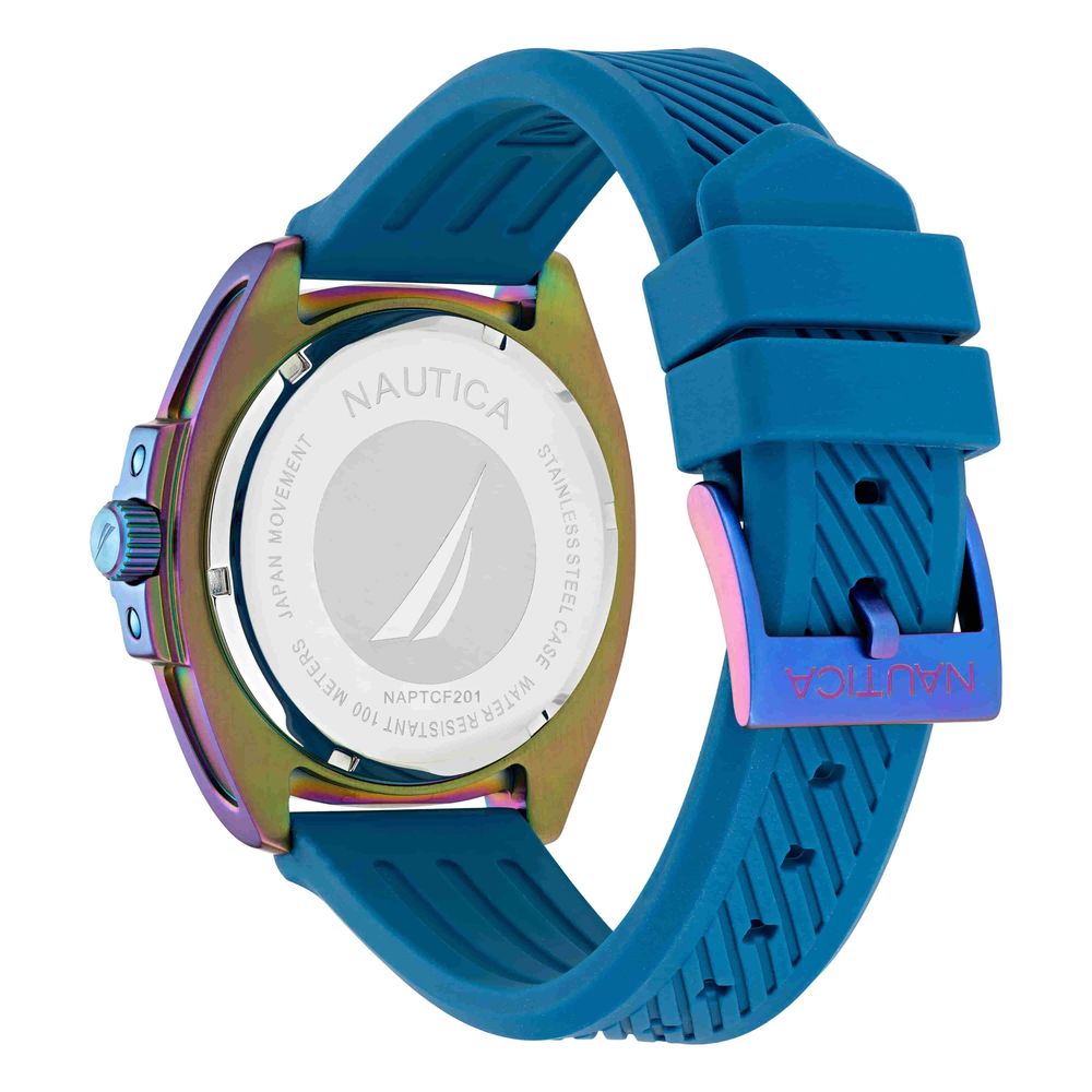 NAUTICA Blaue synthetische Sportuhr