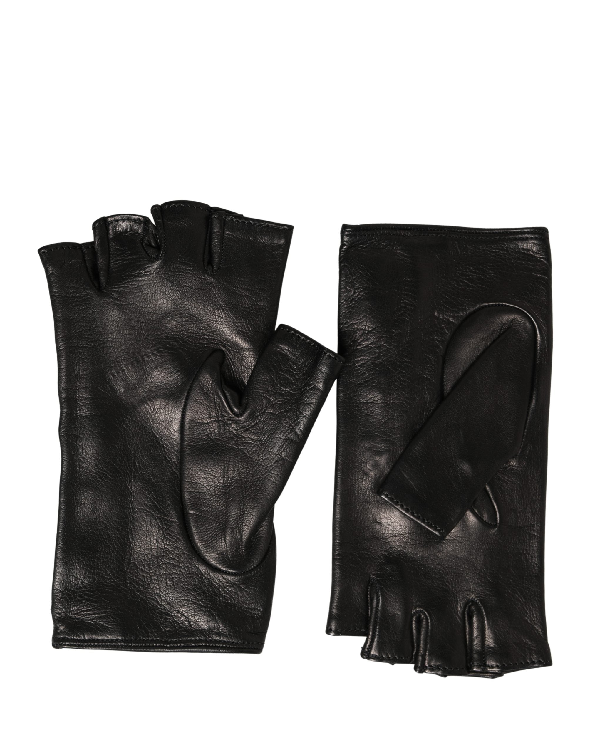 Dolce & Gabbana Women's Black Embellished Mittens, Wrist Length