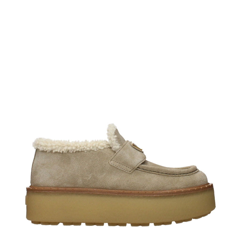 Prada Beige Leder Plateau-Loafer